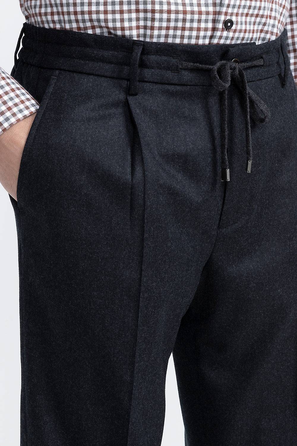 Peserico Pantalone Jogger In Pura Lana Vergine