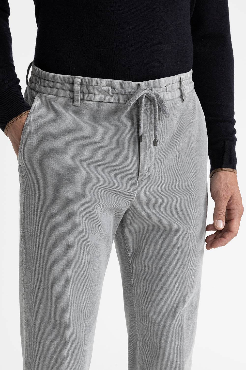 Peserico Pantalone Jogger In Velluto Di Cotone