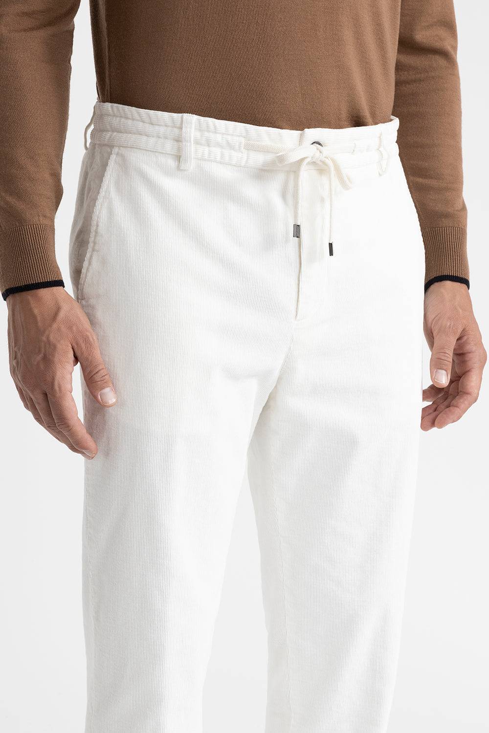 Peserico Pantalone Jogger In Velluto Di Cotone