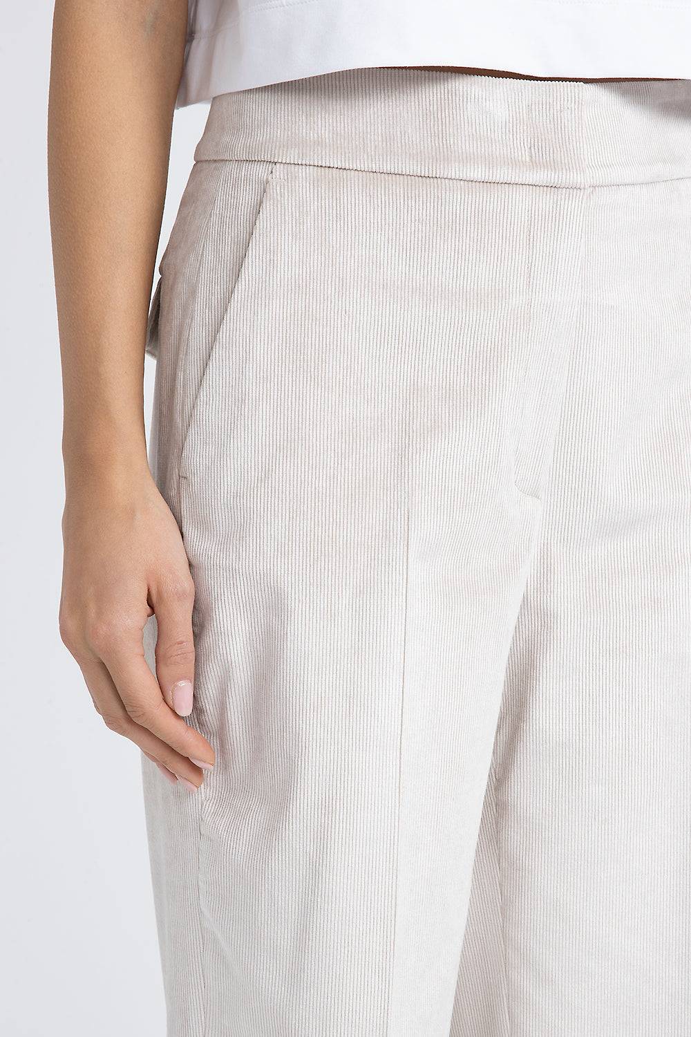 Peserico Pantalone Straight In Velluto 2000 Righe