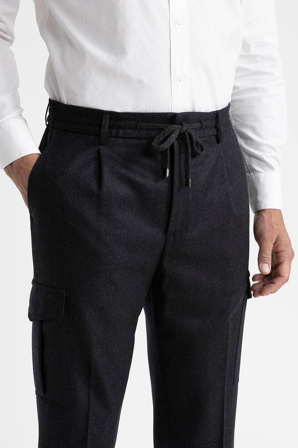 Peserico Pantalone Tasconato In Pura Lana Vergine