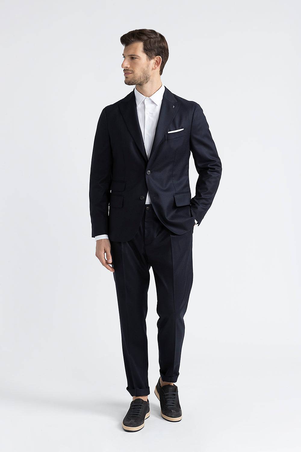 Peserico Pantalone Tasconato In Pura Lana Vergine