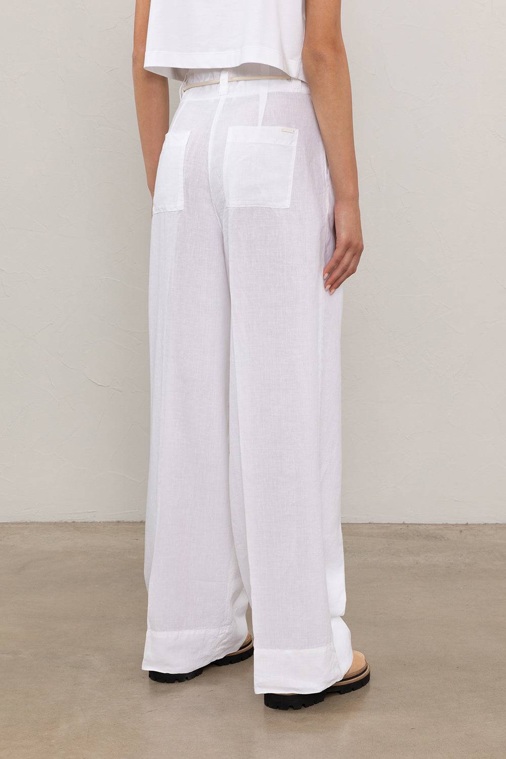 Peserico Pantalone Tinto Capo In Tela Di Lino