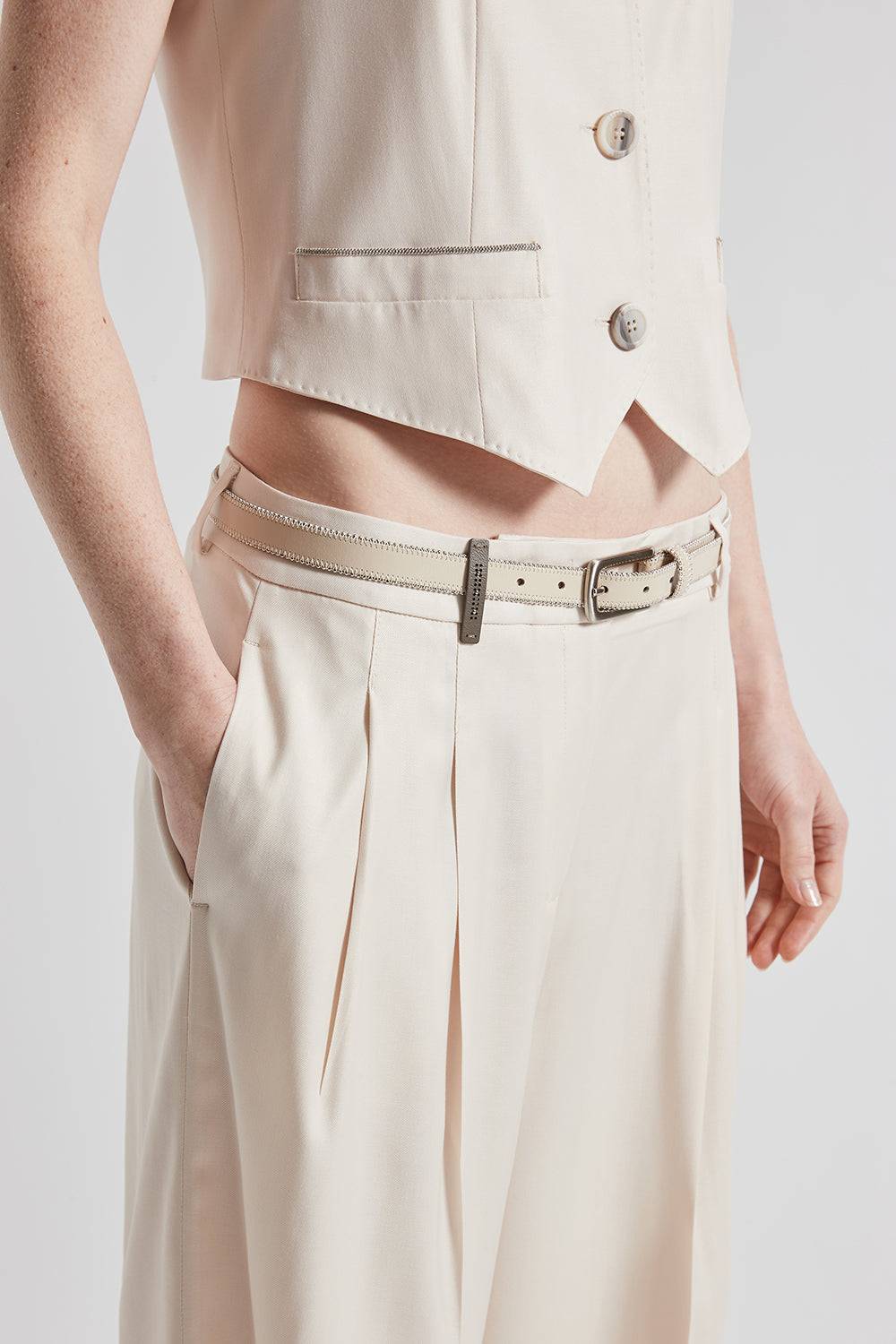 Peserico Pantalone Wide In Twill