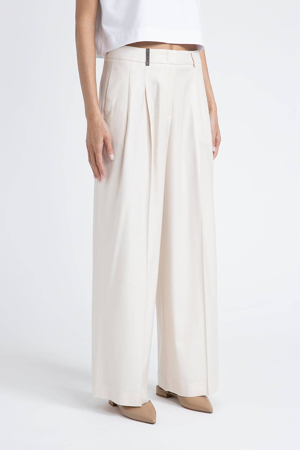 Peserico Pantalone wide in twill