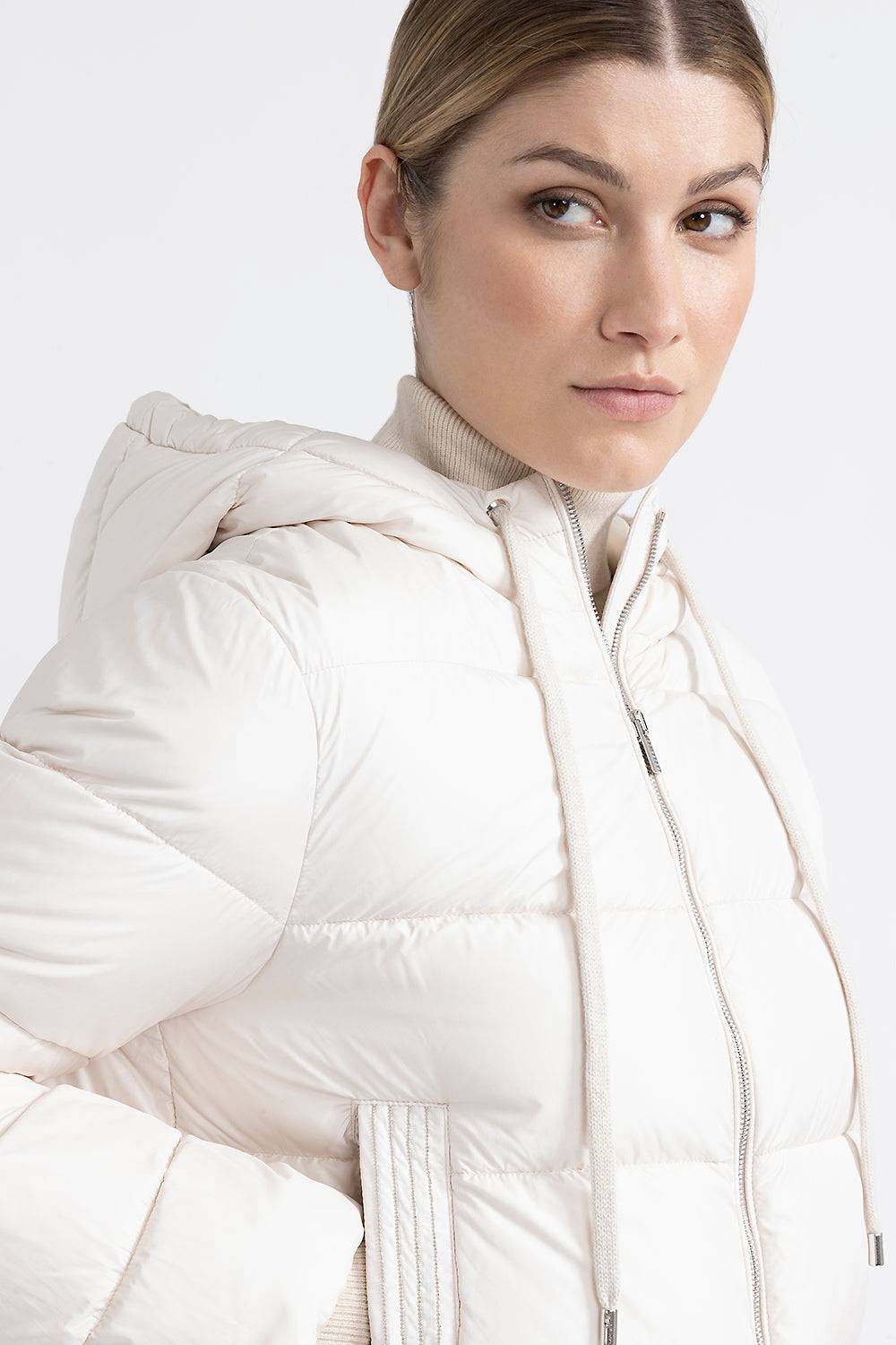 Peserico Piumino D'oca Corto Con Cappuccio