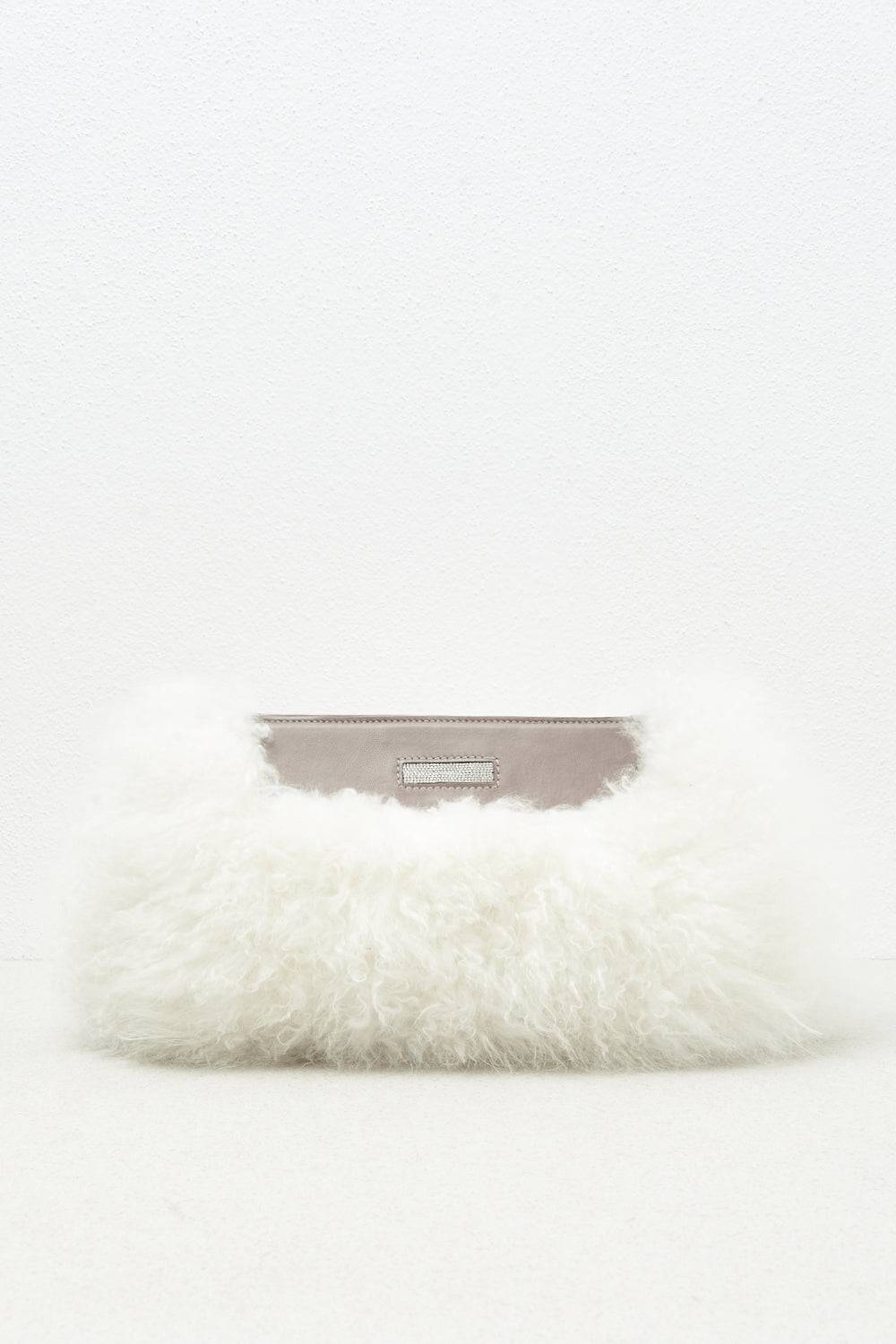 Peserico Pochette in vera pelliccia e vera pelle