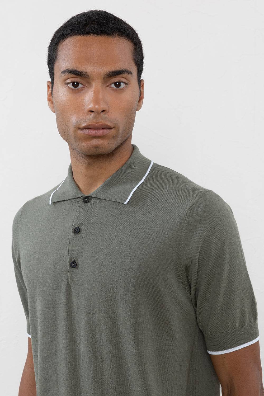 Peserico Polo In Filato Di Puro Cotone Crepe