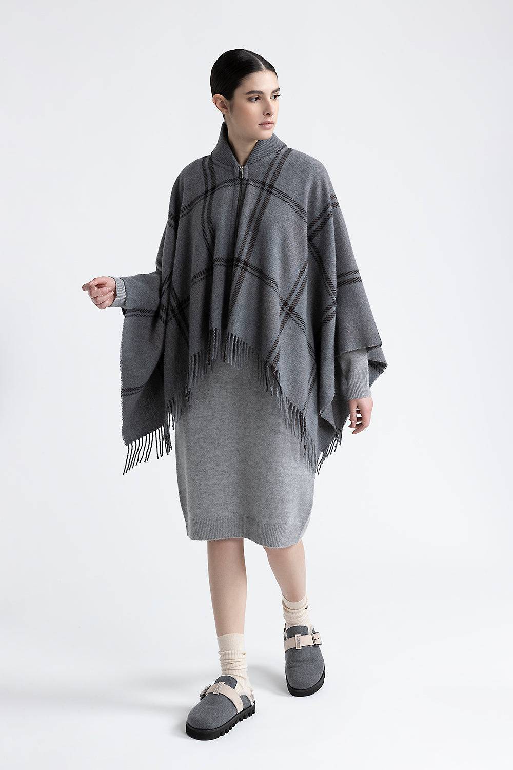 Peserico Poncho In Misto Lana, Cashmere E Lurex