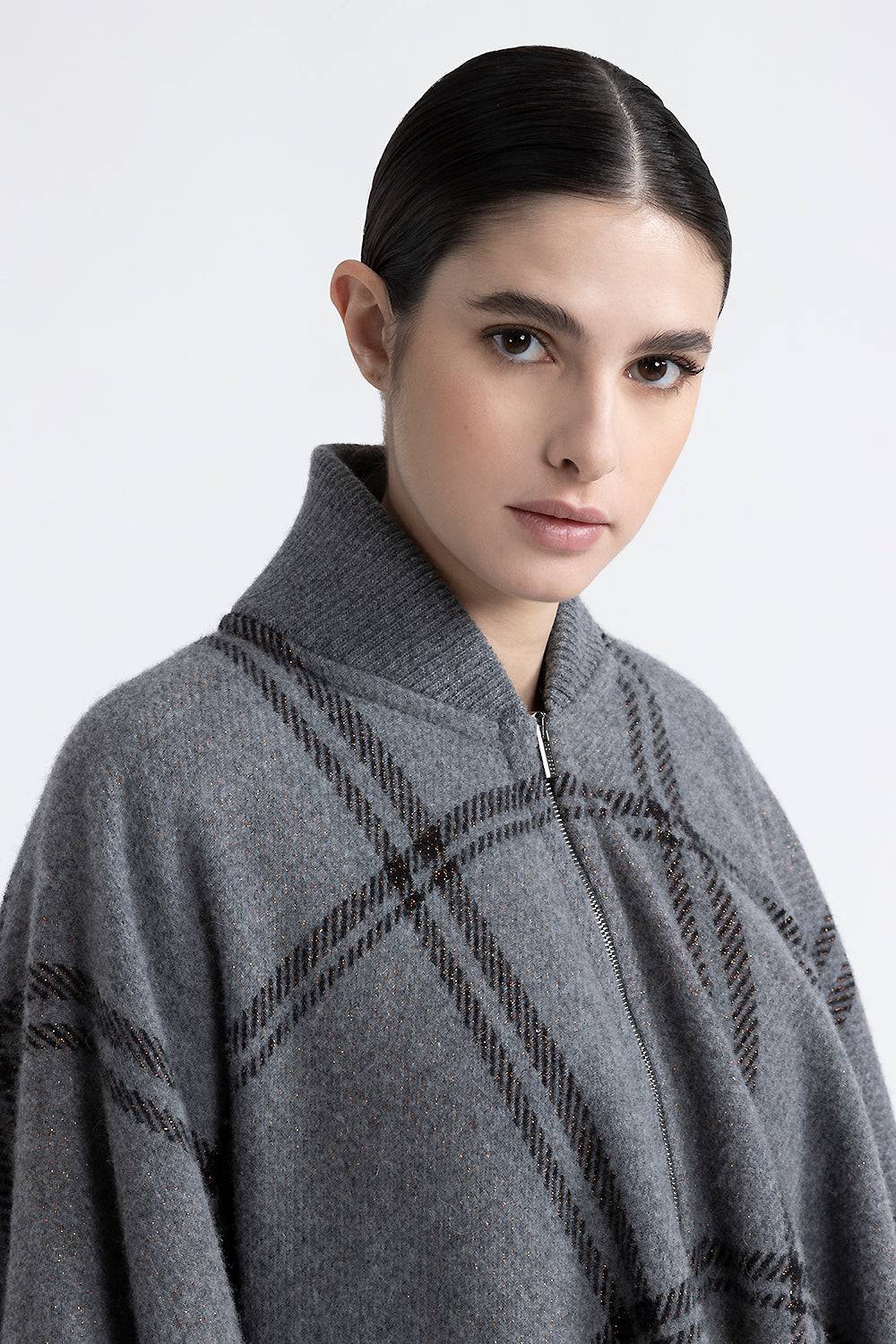 Peserico Poncho In Misto Lana, Cashmere E Lurex