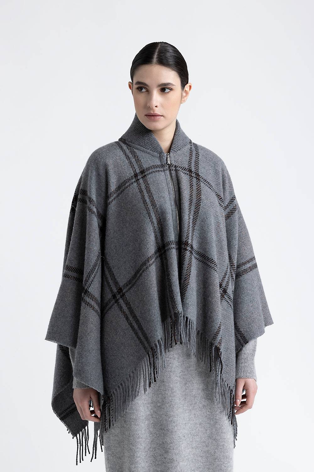 Peserico Poncho in misto lana, cashmere e lurex