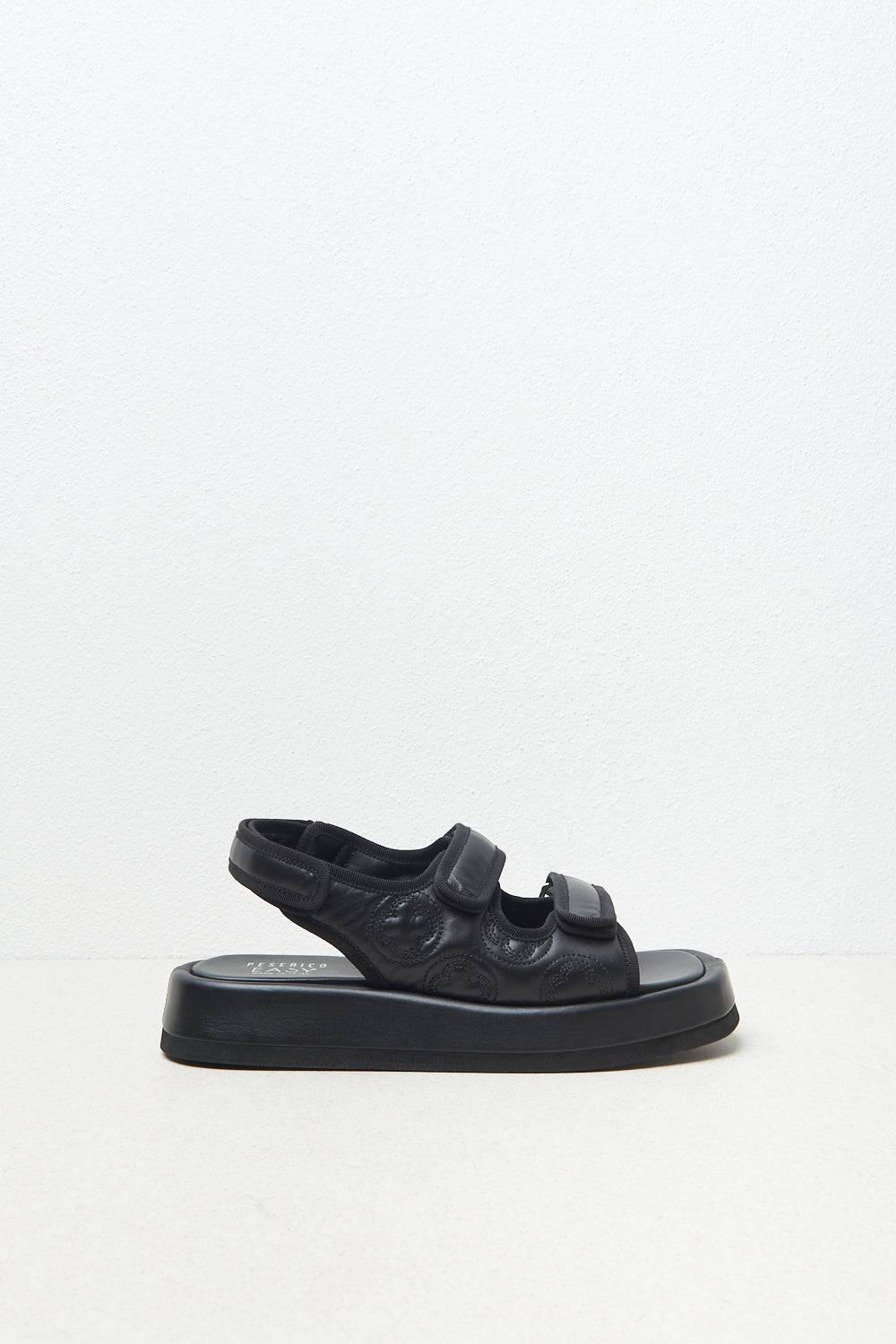 Peserico Sandalo In Pelle Effetto Matelassé