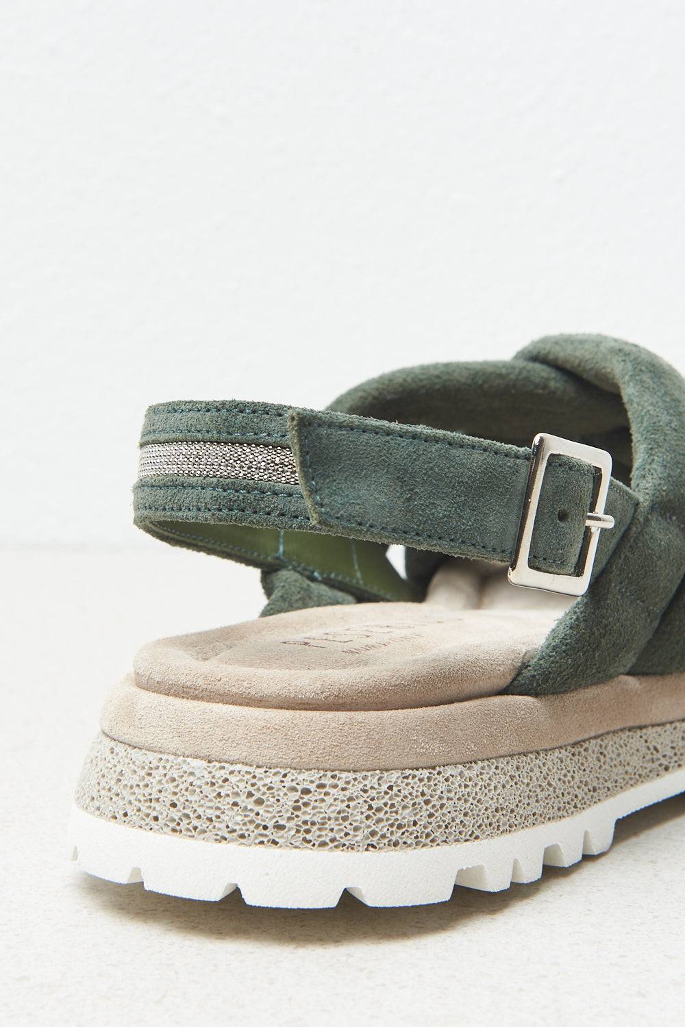 Peserico Sandalo Slingback In Pelle Scamosciata