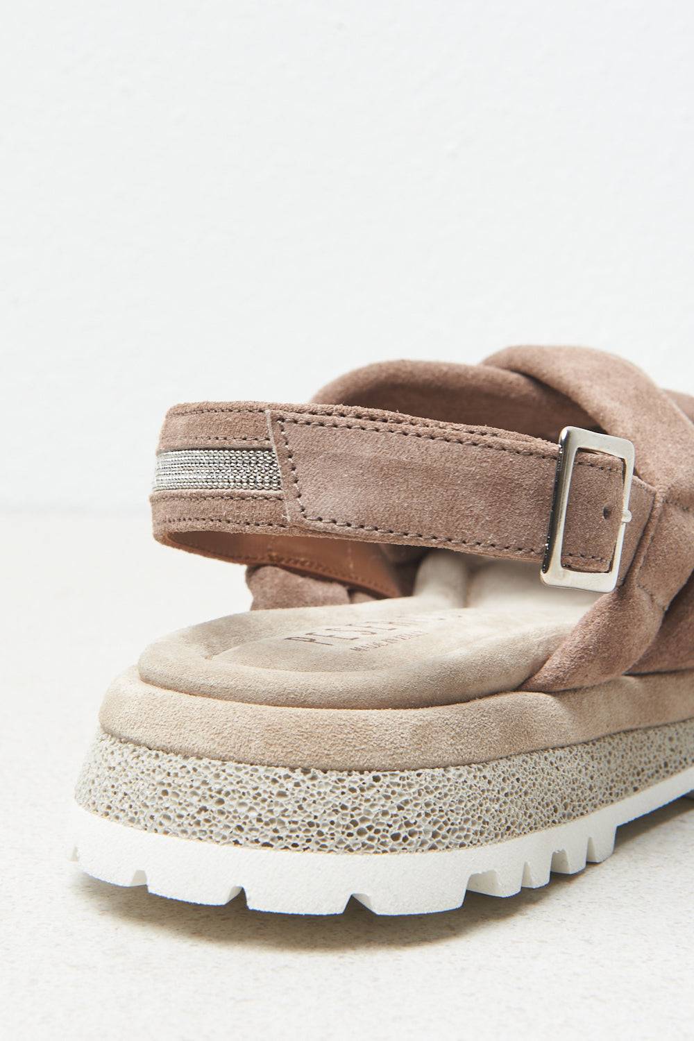 Peserico Sandalo Slingback In Pelle Scamosciata