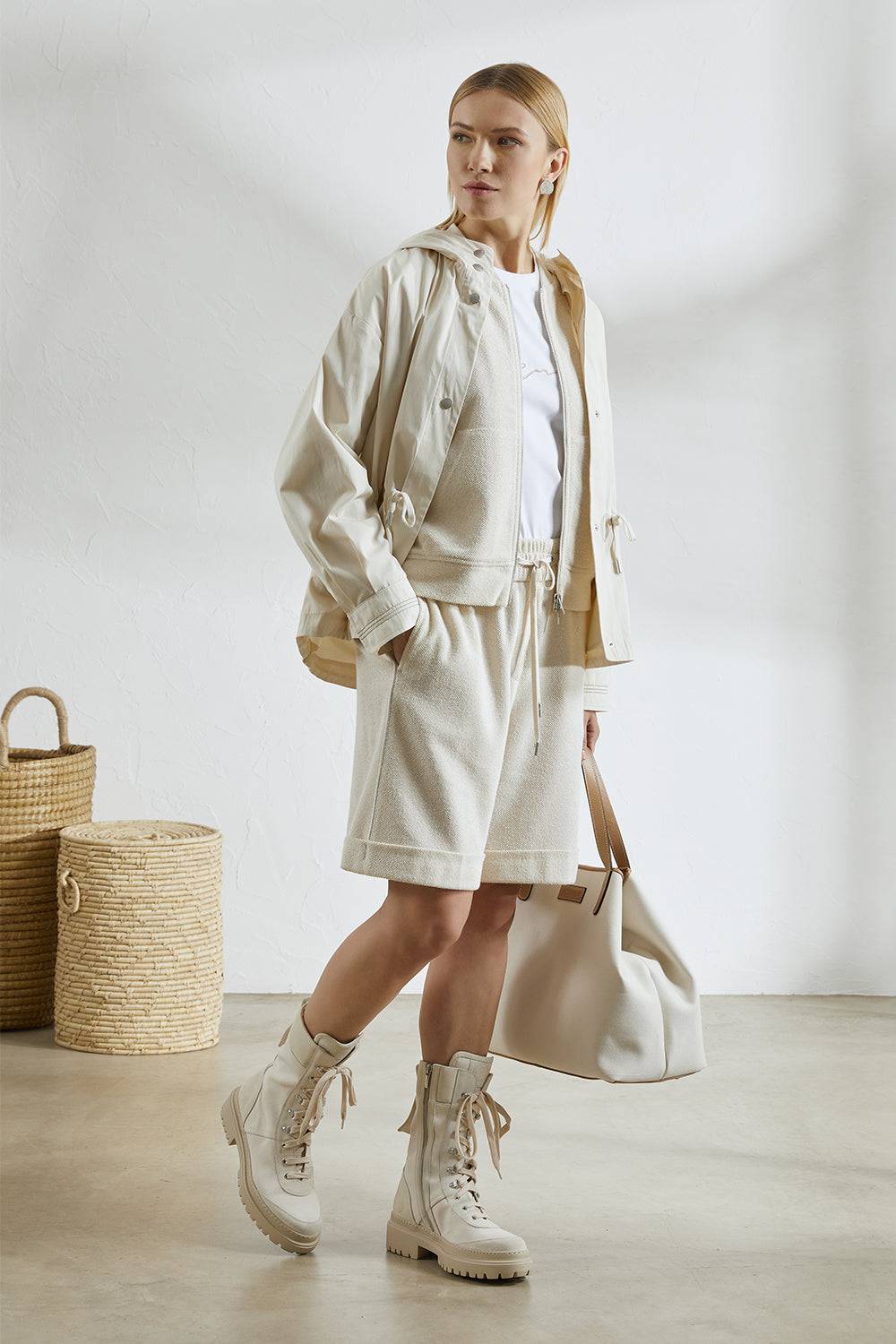 Peserico Shorts In Felpa Con Interventi Di Lurex