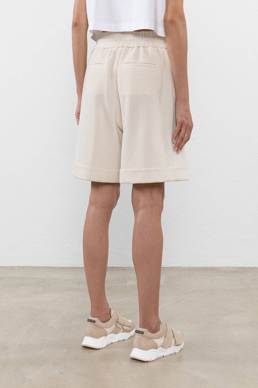 Peserico Shorts In Felpa Con Interventi Di Lurex