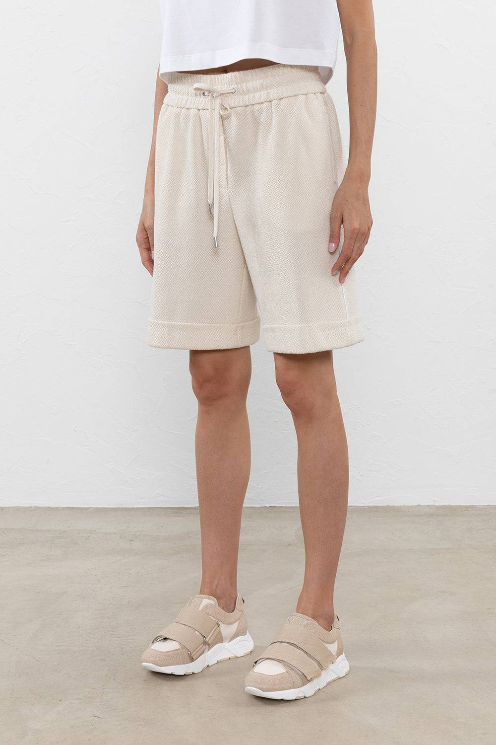 Peserico Shorts in felpa con interventi di lurex