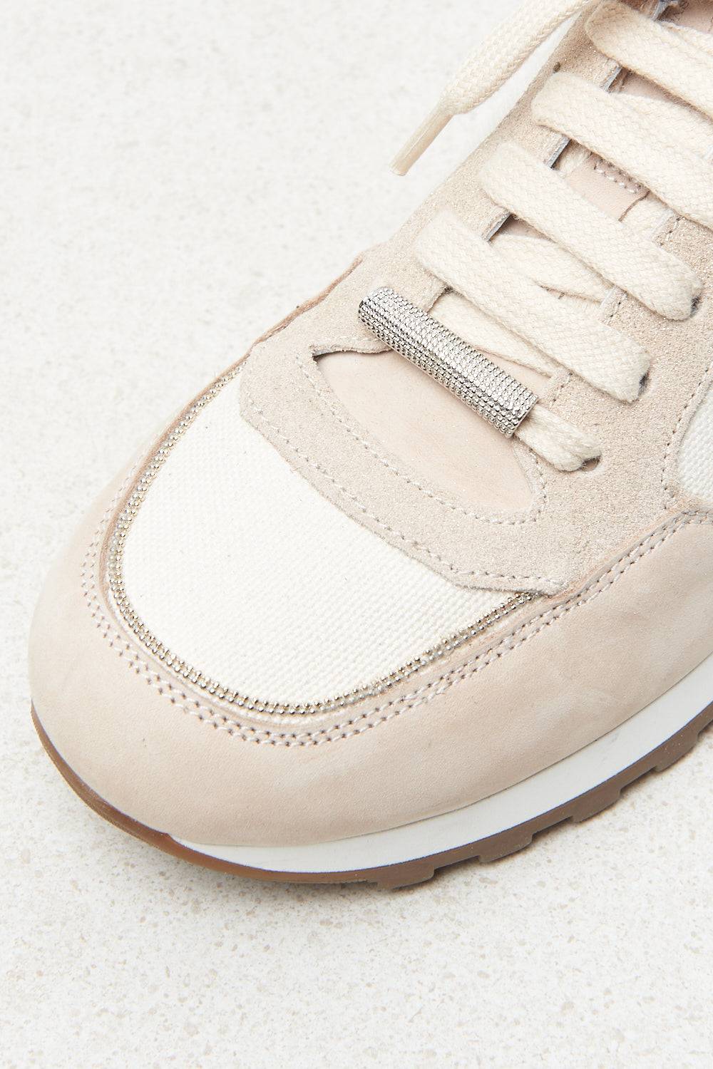 Peserico Sneaker In Canvas E Pelle Nabuk