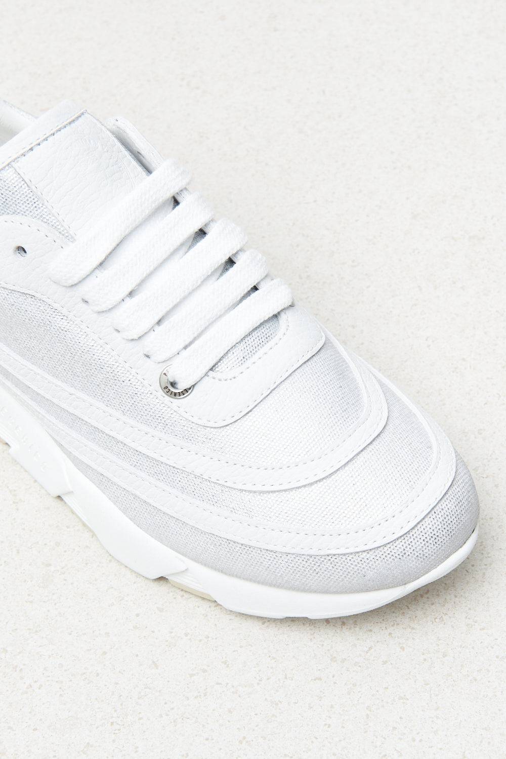 Peserico Sneaker In Canvas Laminato E Pelle Nabuk