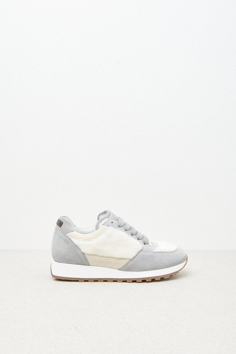 Peserico Sneakers In Vera Pelle E Eco-pelliccia