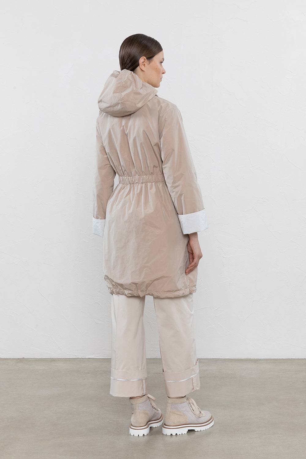 Peserico Spolvero Reversibile In Taffetà Tecnico