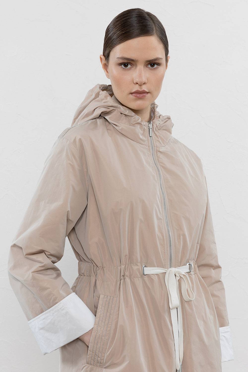 Peserico Spolvero Reversibile In Taffetà Tecnico