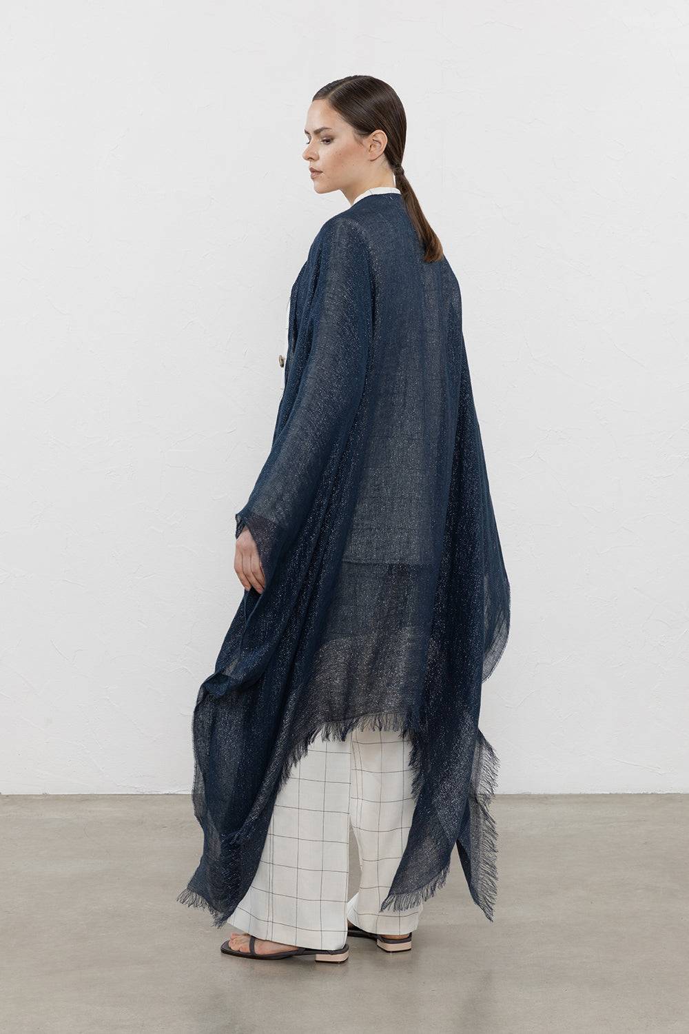 Peserico Stola A Kimono In Lino, Viscosa E Lurex