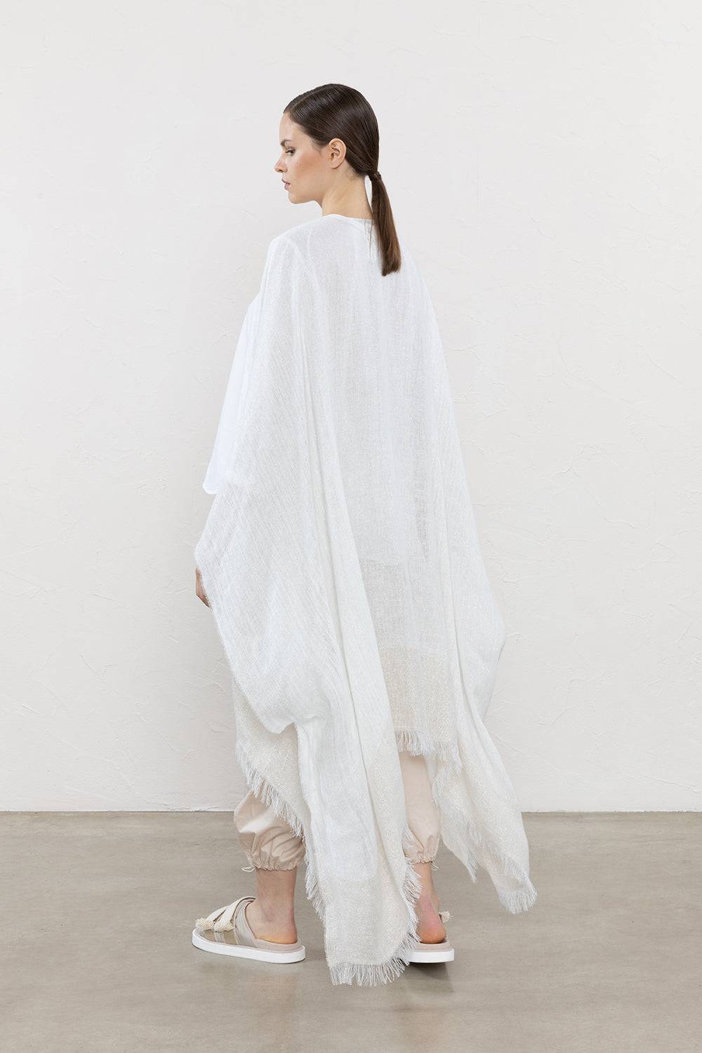 Peserico Stola A Kimono In Lino, Viscosa E Lurex