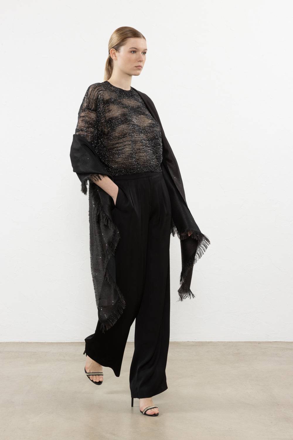 Peserico Stola In Misto Cotone Con Paillettes