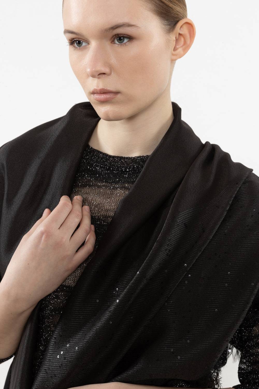 Peserico Stola In Misto Cotone Con Paillettes