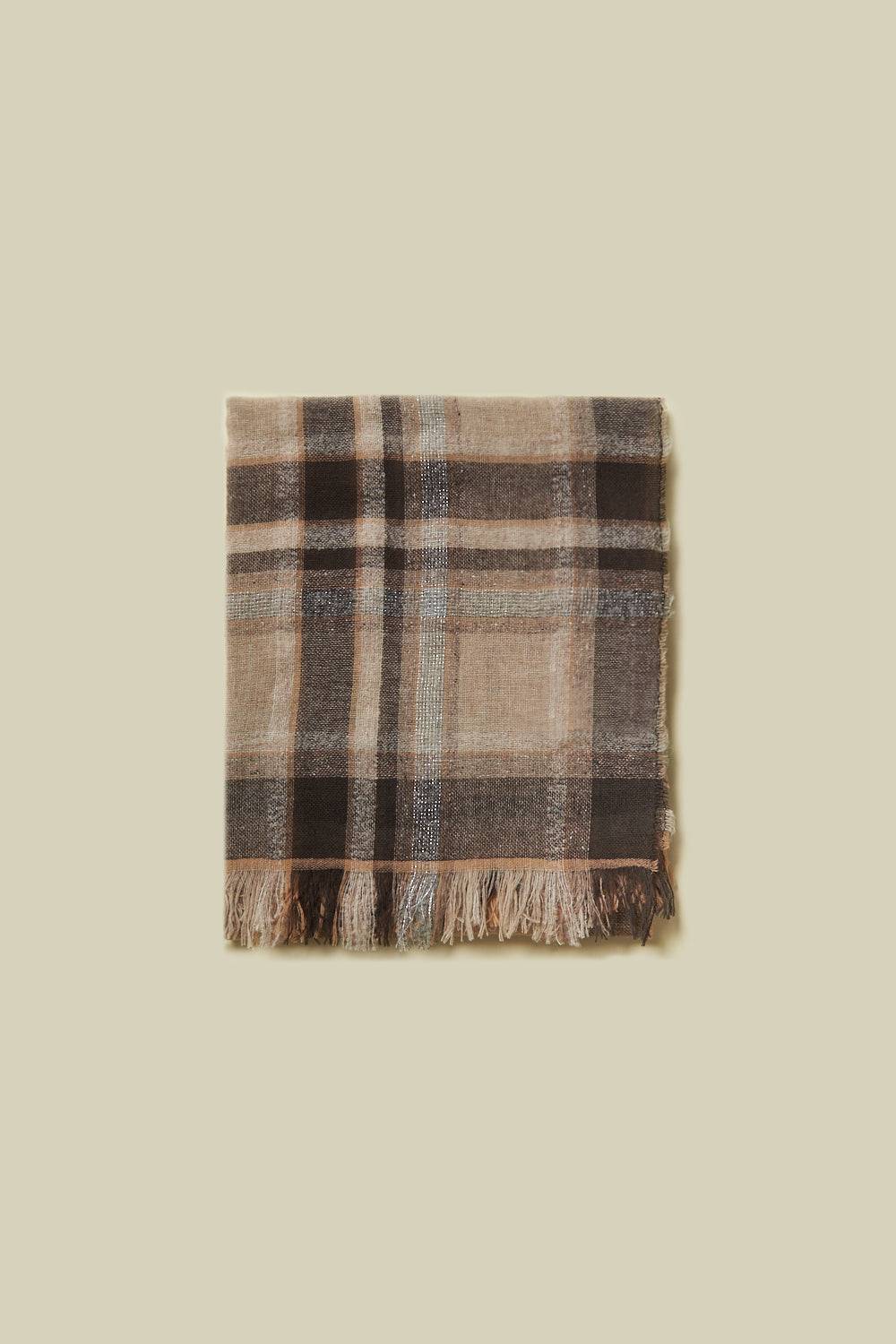 Peserico Stola in misto lana con righe fantasia