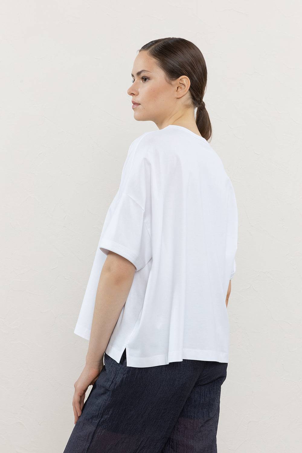 Peserico T-shirt In Cotone Con Filato Microdream