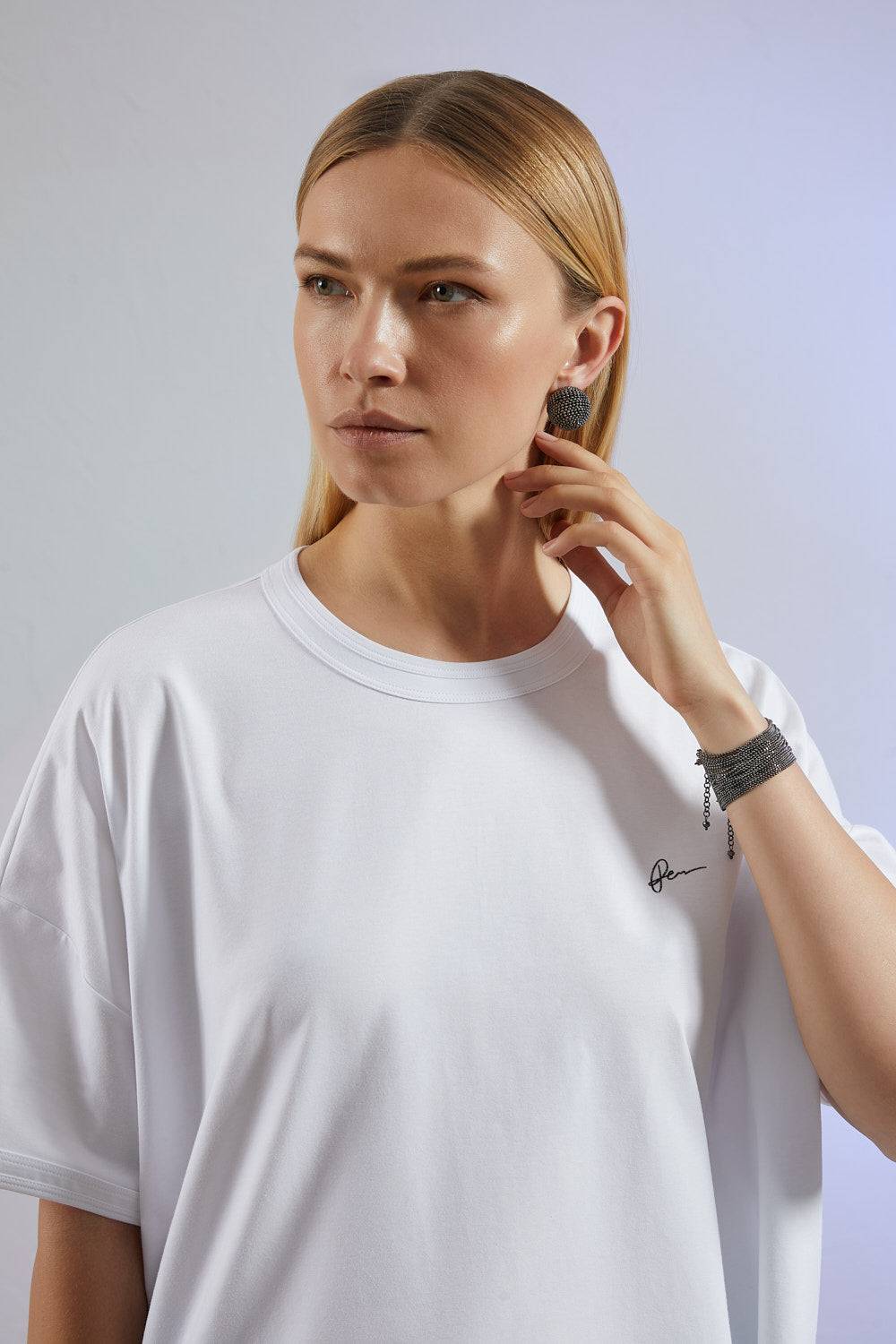 Peserico T-shirt In Cotone Con Filato Microdream