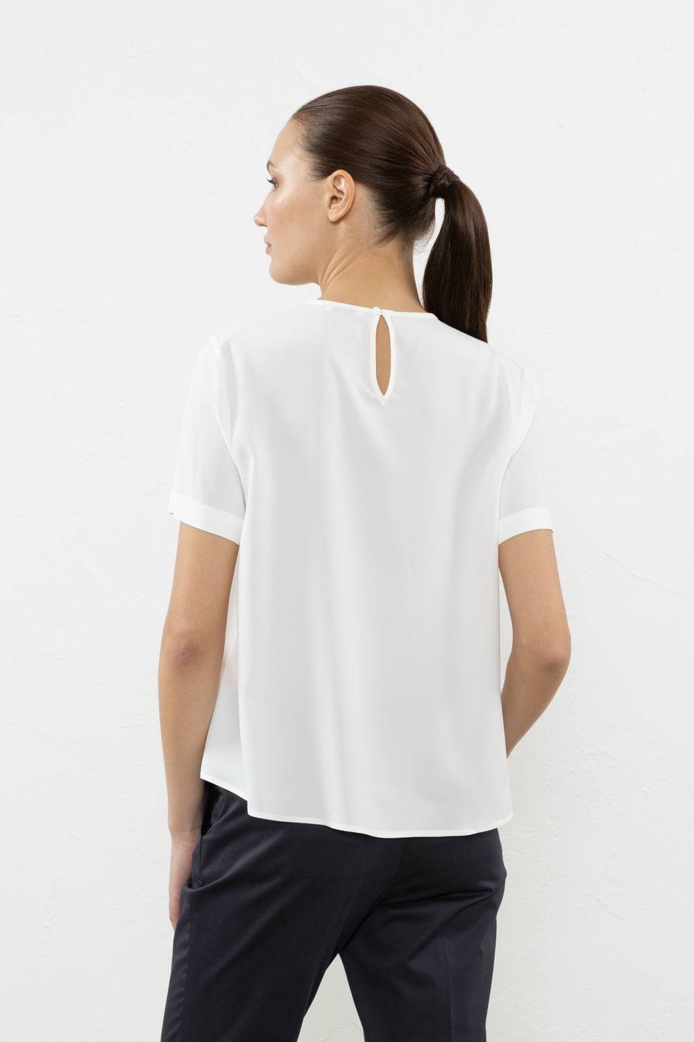 Peserico T-shirt In Crepe De Chine Misto Seta