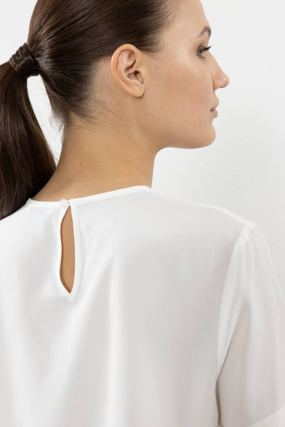 Peserico T-shirt In Crepe De Chine Misto Seta