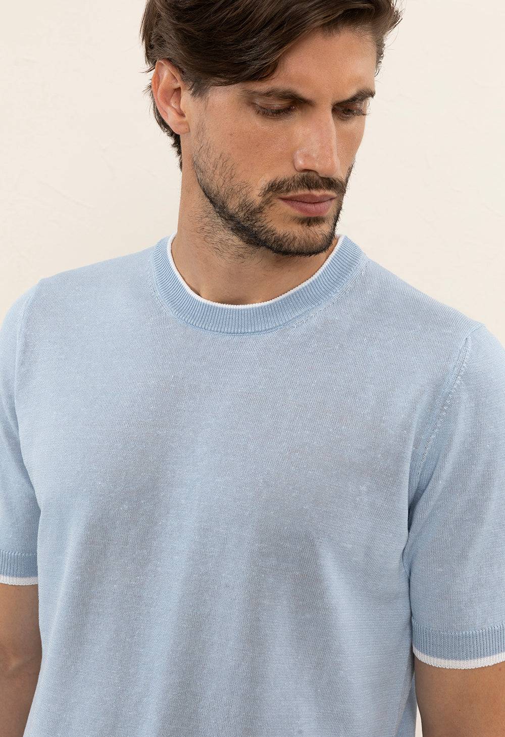 Peserico T-shirt In Filato Di Lino E Cotone Crépe