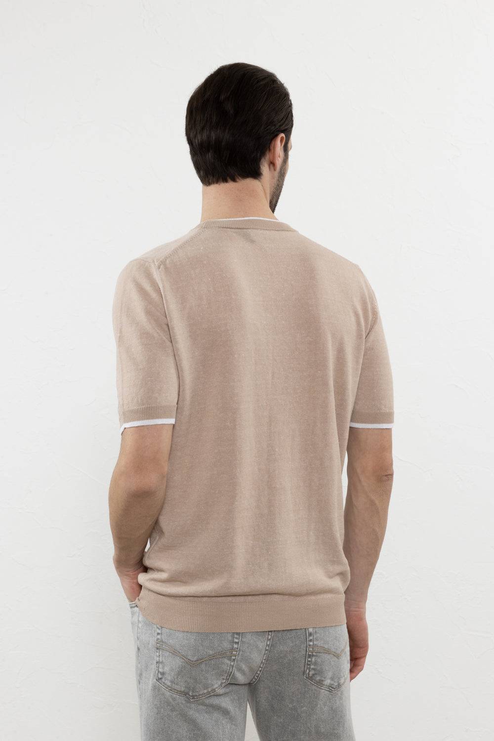 Peserico T-shirt In Filato Di Lino E Cotone Crépe