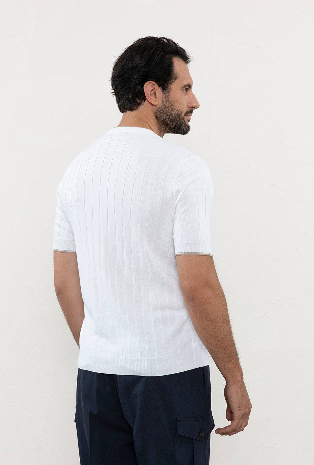 Peserico T-shirt In Filato Di Puro Cotone Crépe