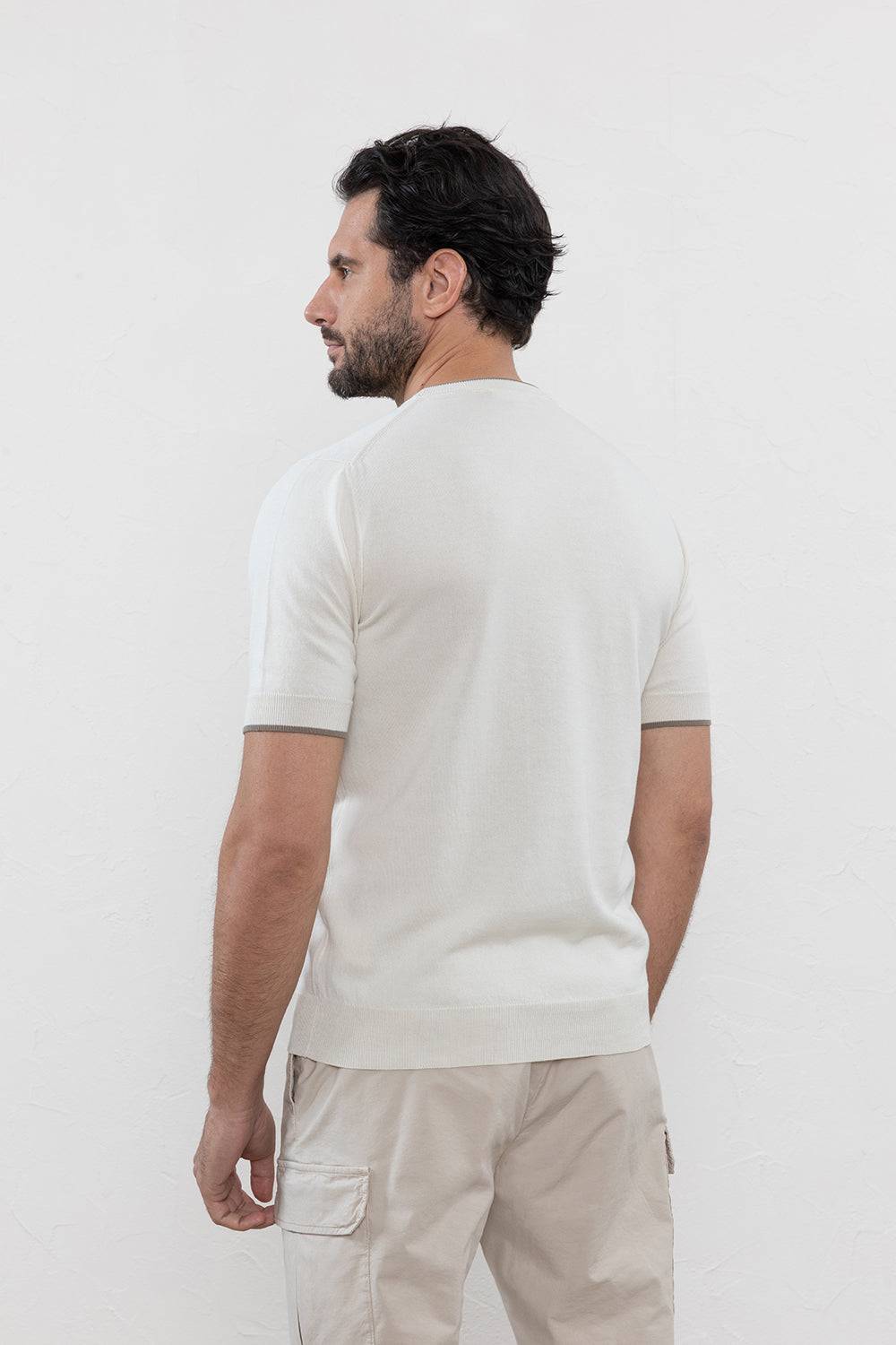 Peserico T-shirt In Filato Di Puro Cotone Crépe