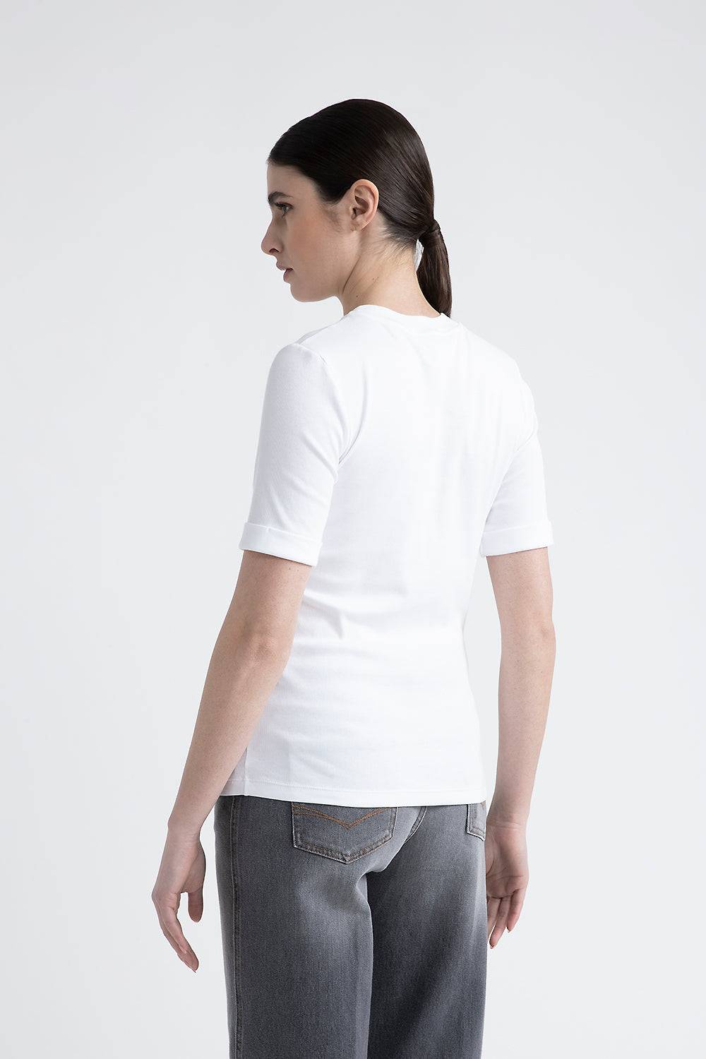 Peserico T-shirt In Jersey Con Punto Luce