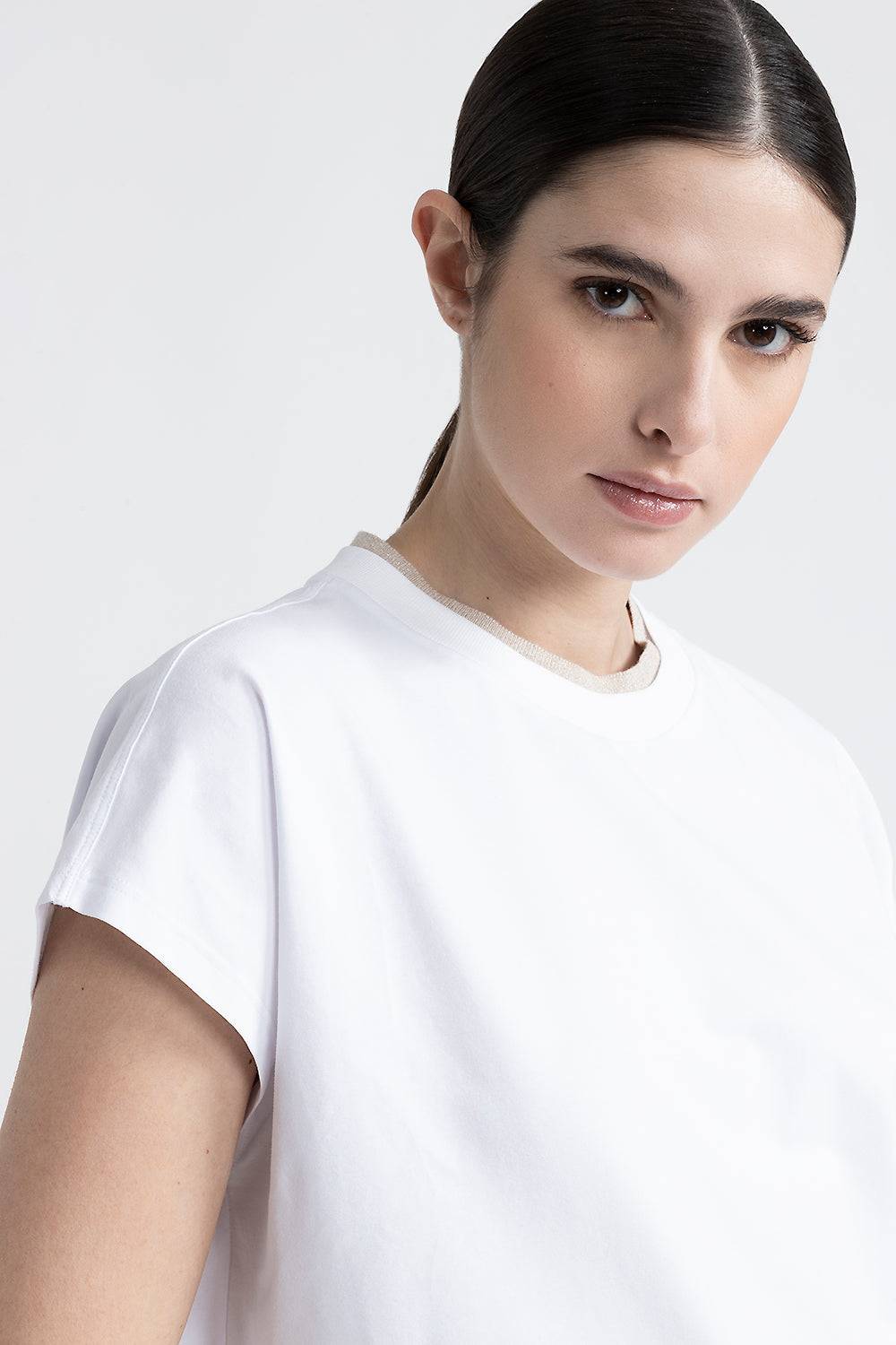 Peserico T-shirt In Jersey Di Cotone