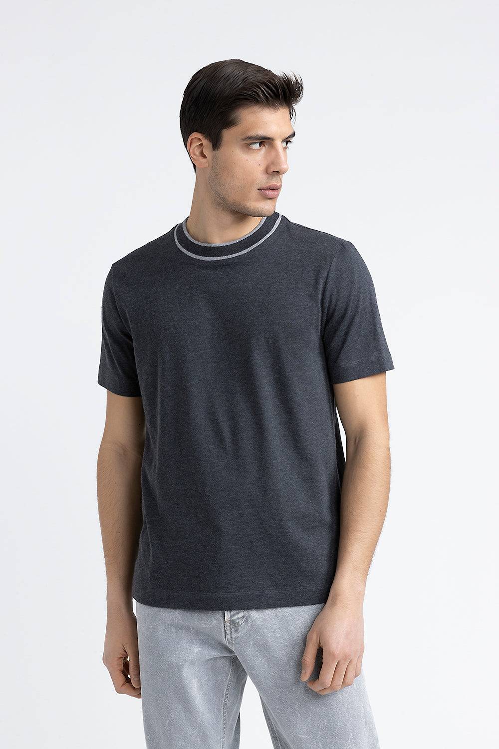 Peserico T-shirt in jersey di cotone e cashmere