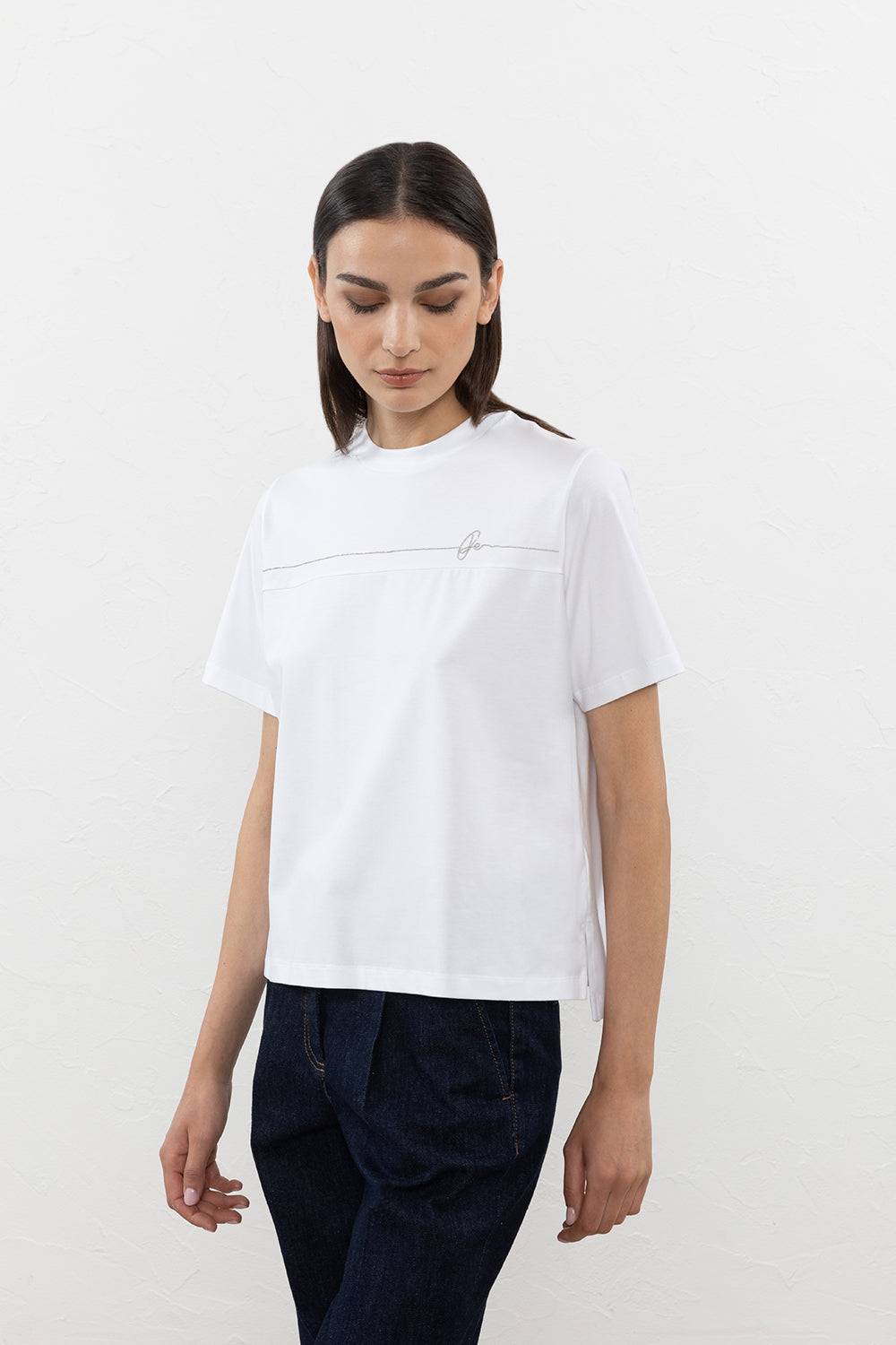 Peserico T-shirt In Jersey Di Cotone