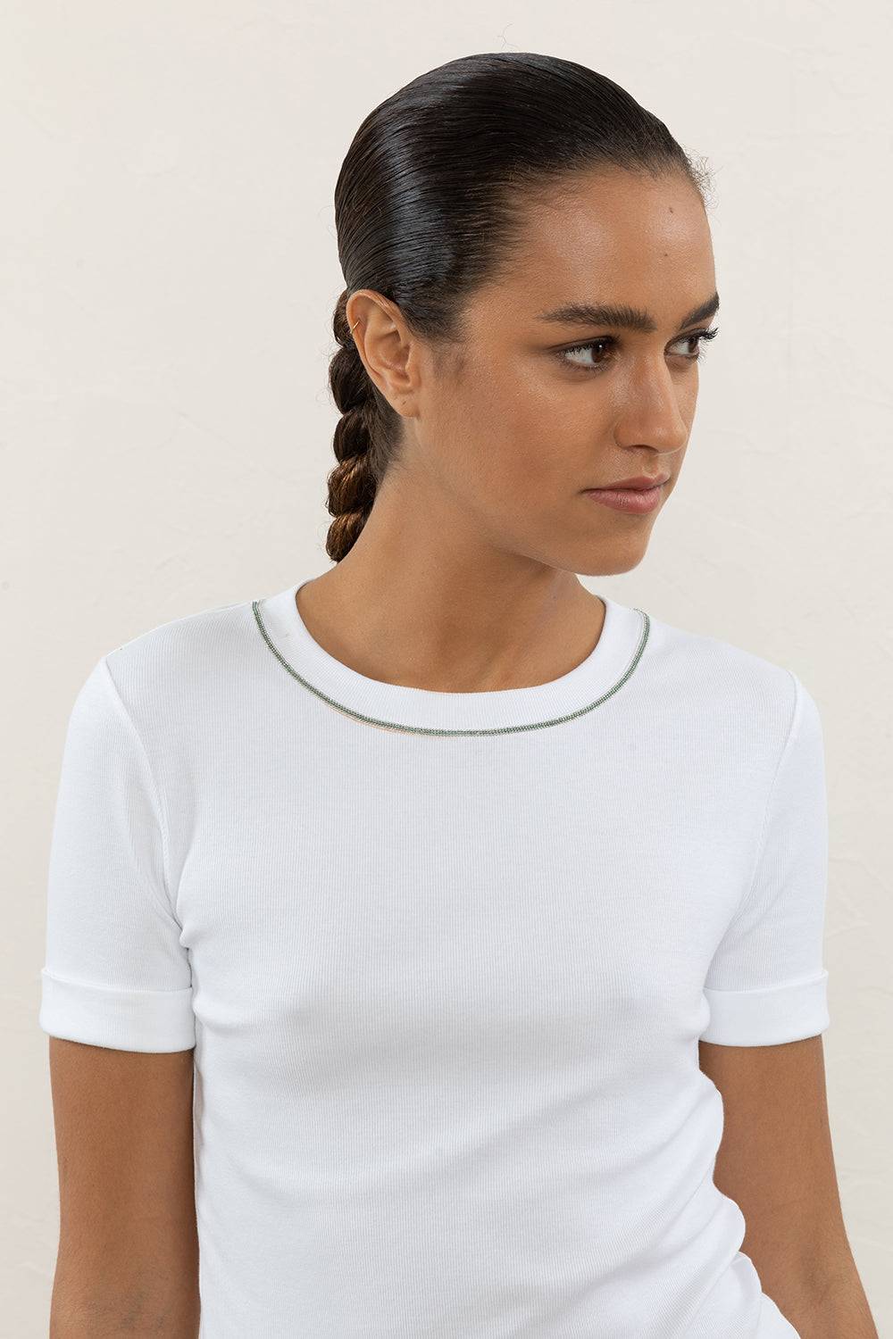 Peserico T-shirt In Microcostina Di Jersey Stretch