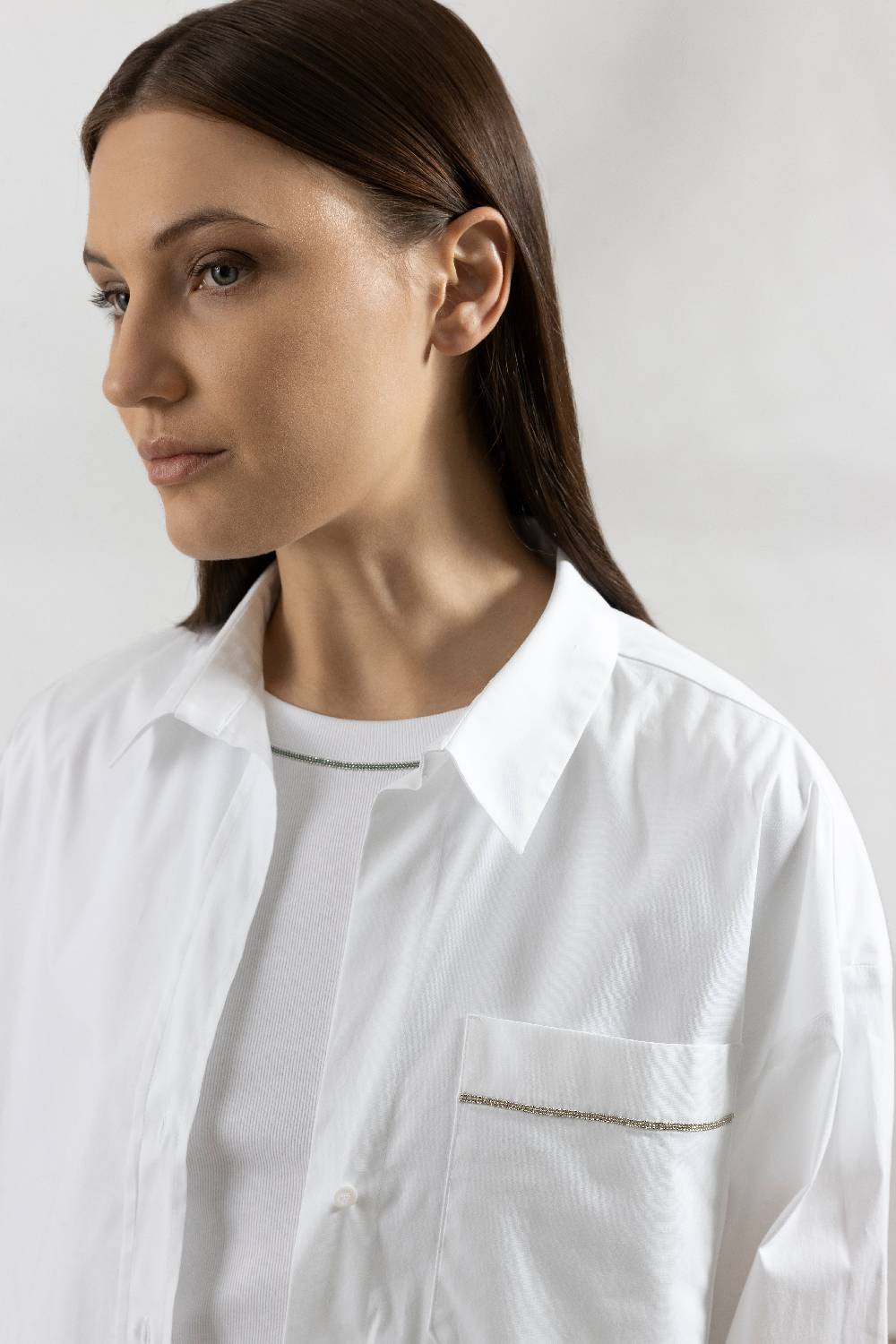 Peserico T-shirt In Microcostina Di Jersey Stretch