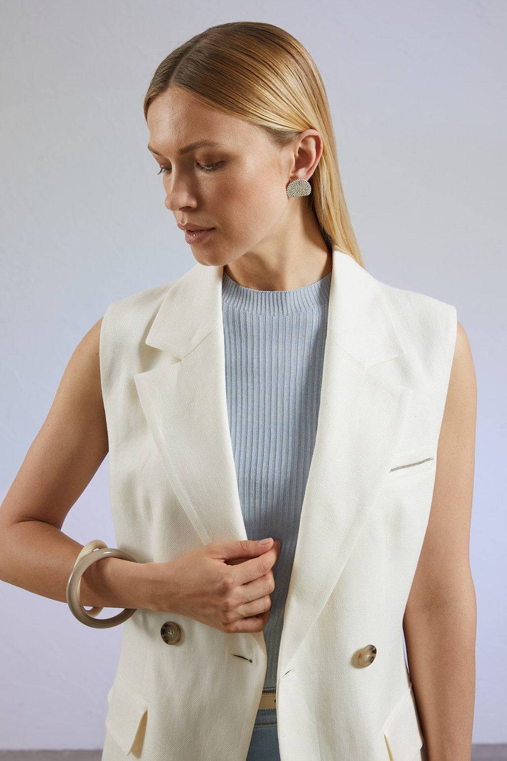 Peserico Top A Coste In Filato Di Viscosa