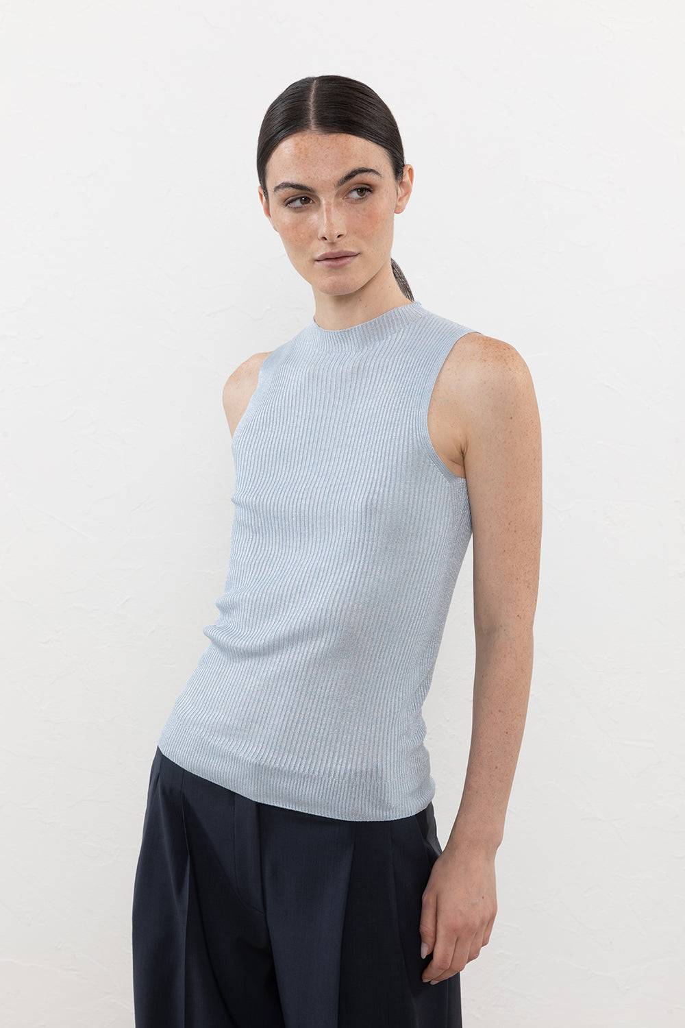 Peserico Top a coste in filato di viscosa