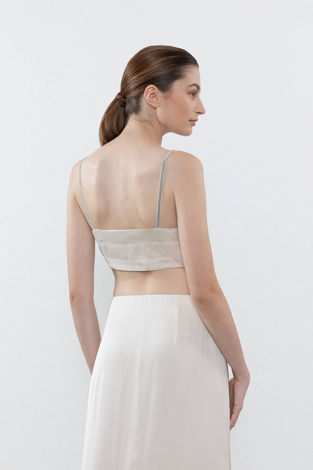 Peserico Top A Fascia In Satin Di Viscosa