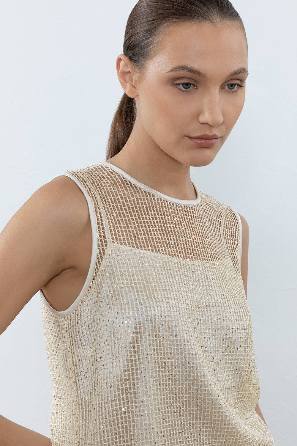 Peserico Top A Rete Con Micropaillettes