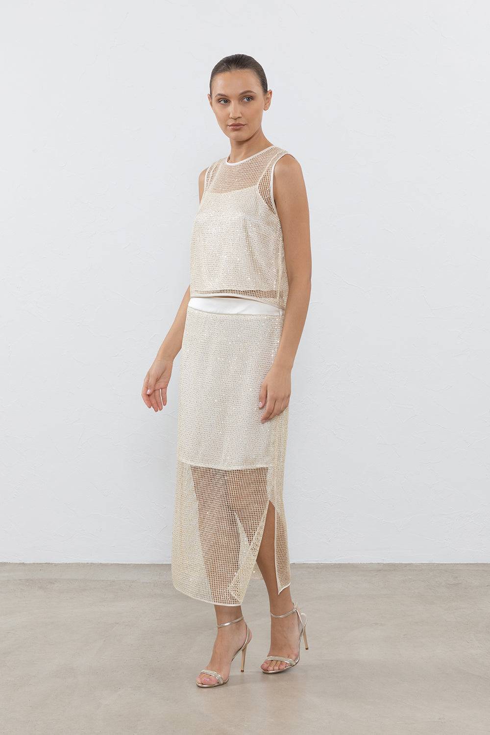 Peserico Top A Rete Con Micropaillettes